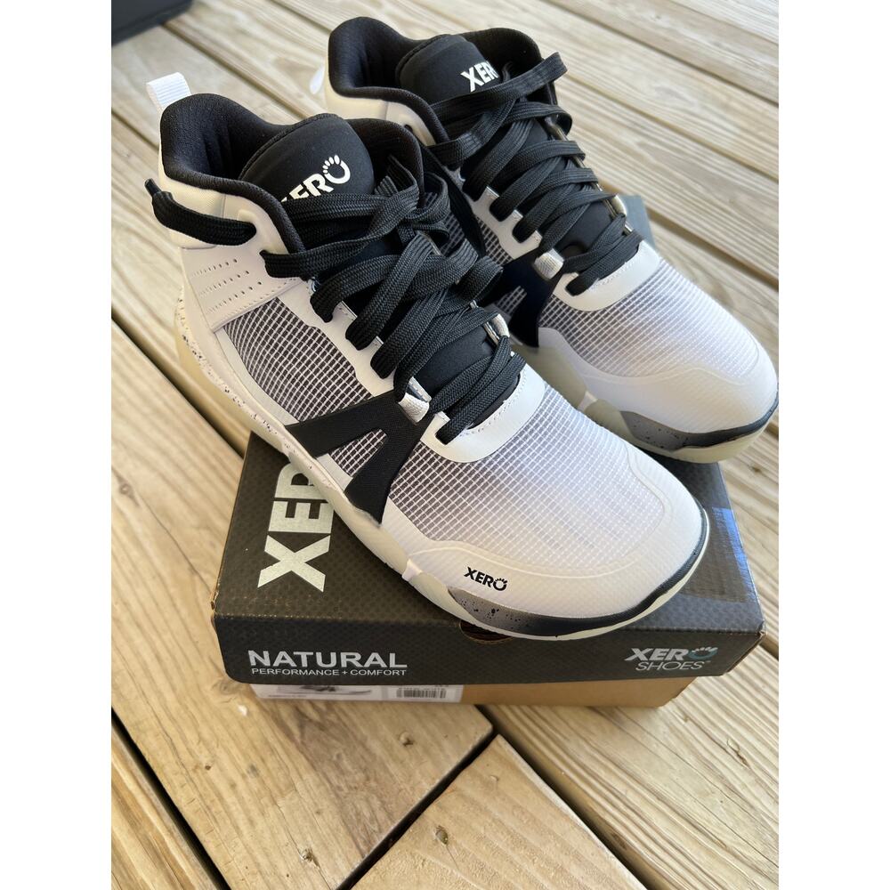 Xero X1 mid barefoot basketball shoes 7.5 mid top NWT Black White